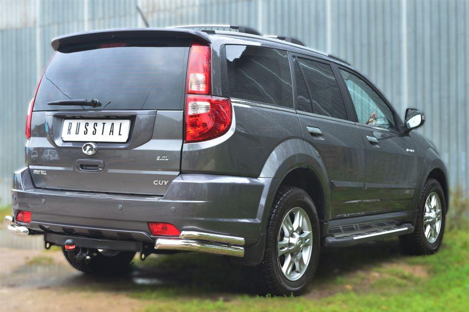 Защита заднего бампера d57/42 уголки для Great Wall Hover H3 2011, Slitkoff GH3Z-001410