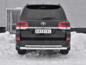 Защита заднего бампера d76 дуга-d42 дуга+декор паз TLCZ-003121 для автомобиля TOYOTA LAND CRUISER 200 2018 EXECUTIVE LOUNGE, Slitkoff