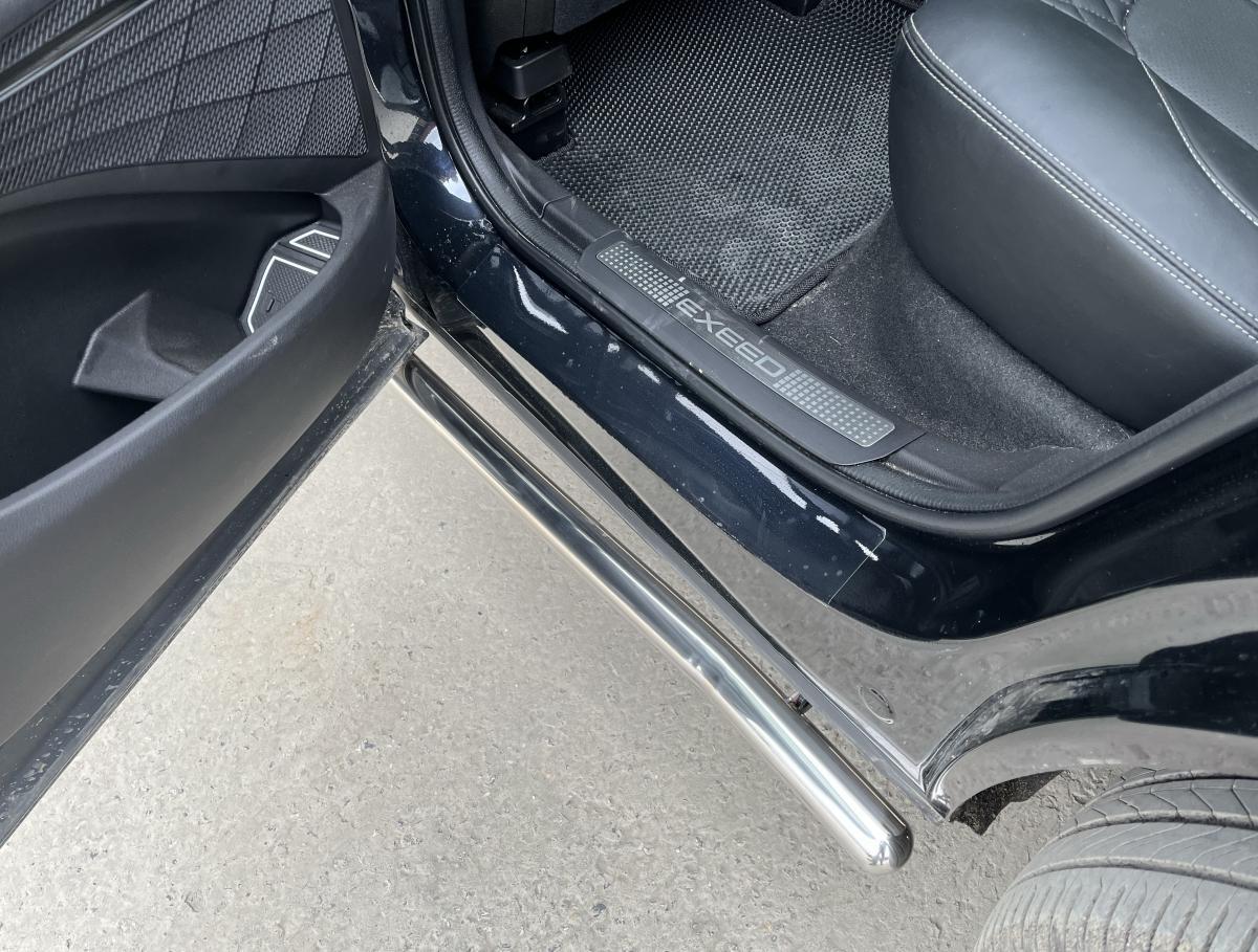 Защита штатного порога труба для автомобиля CHERY CheryExeed TXL 2021 арт. CHETXL.21.32