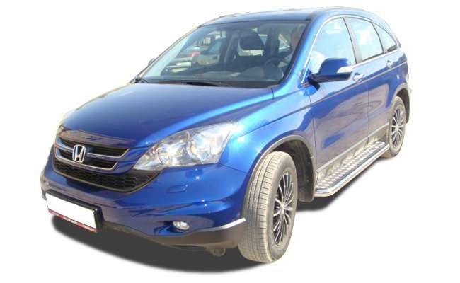 Пороги с накладным листом d53 для Honda CR-V 2006-2009 (Хонда СРВ 2006-2009), HCRV.06.41, Россия