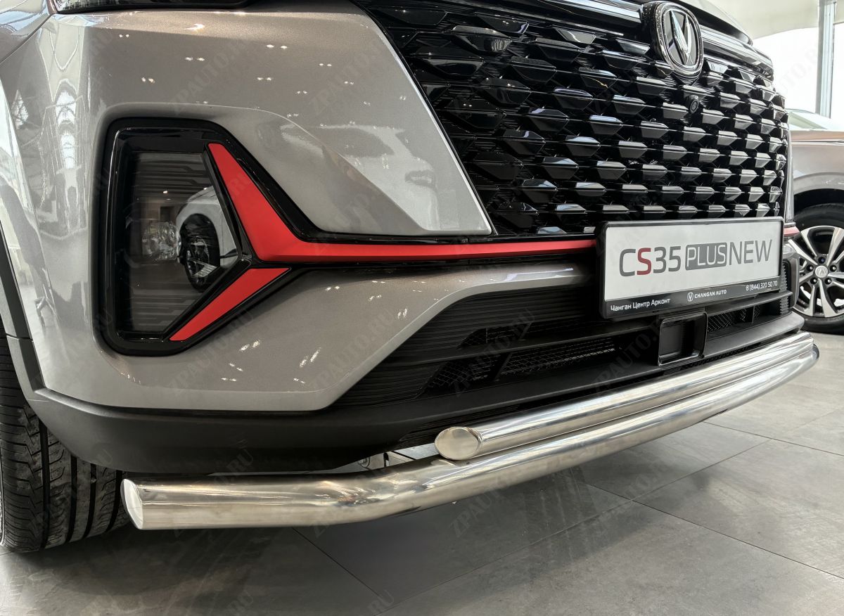 Защита переднего бампера двойная для автомобиля CHANGAN CS35 Plus 2023 арт. CGCS35P.23.03