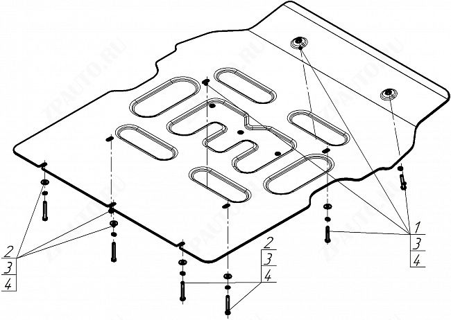 Защита алюминиевая Мотодор (Двигатель), 4 мм,  Land Rover Range Rover Vogue   2022- арт. 343202
