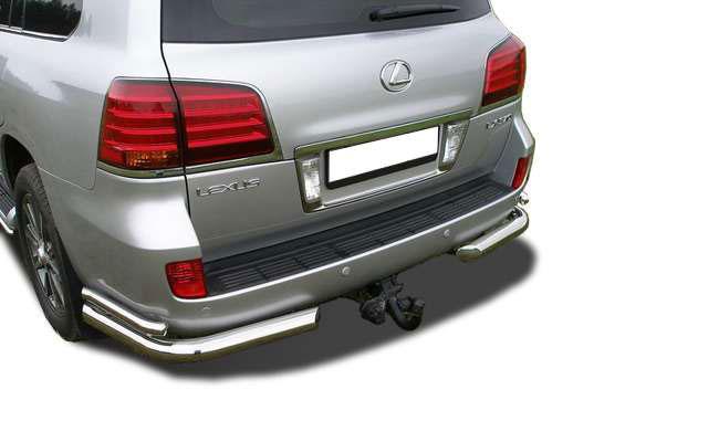 Защита заднего бампера угловая d76/53 для Lexus LX 570, LLX.570.07.20, Россия