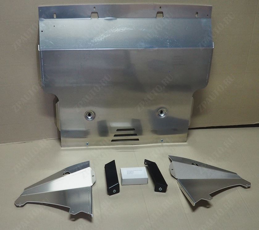 10.25ABC Защита картера двигателя и КПП Genesis GV80, V-3.0D (2020-), 3 части (алюминий 4 мм)