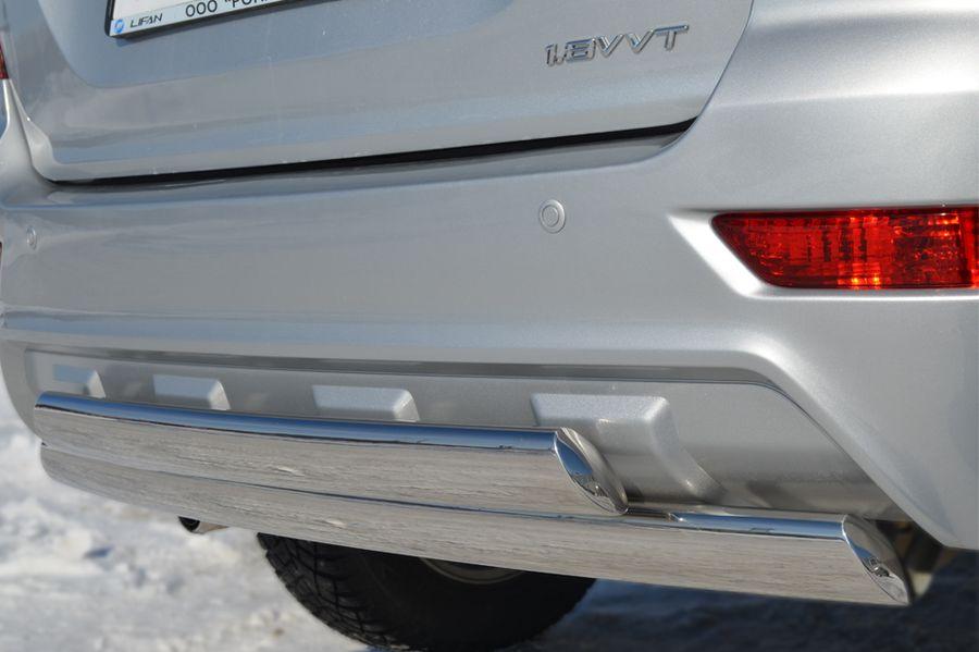 Защита заднего бампера d75х42/75х42 овал для Lifan X60, Slitkoff LFZ-001247