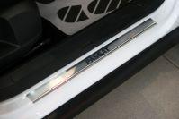 Накладки на внутренние пороги с логотипом на металл для Volkswagen Passat B6 2005, Союз-96 VWB6.31.3051