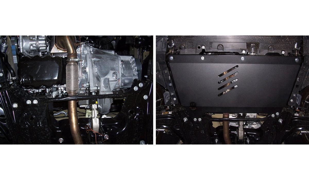 Защита картера и КПП АвтоБроня для Peugeot 207 (V - все) 2006-2013, сталь 1.8 мм, с крепежом, 111.01202.1
