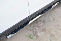 Пороги труба d76 с накладками вариант 3 для Chevrolet Captiva 2013, Slitkoff CAPT-001750