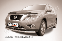 Защита переднего бампера d76 Nissan Pathfinder (2012-2017) Black Edition, Slitkoff, арт. NIP14-004BE