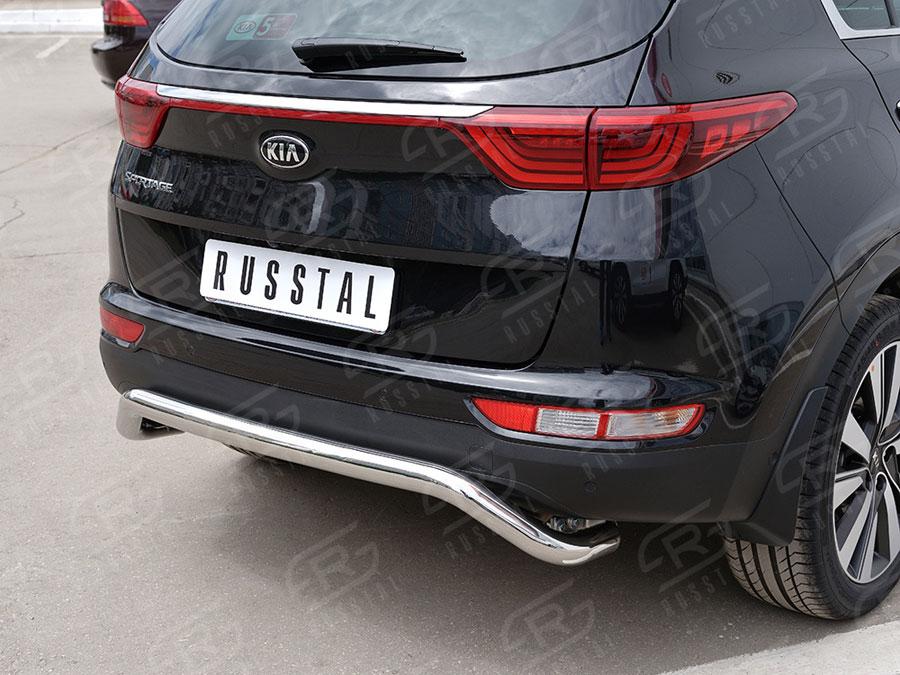 Защита заднего бампера d57 волна под машину Kia Sportage 2016, Slitkoff KSZ-002294