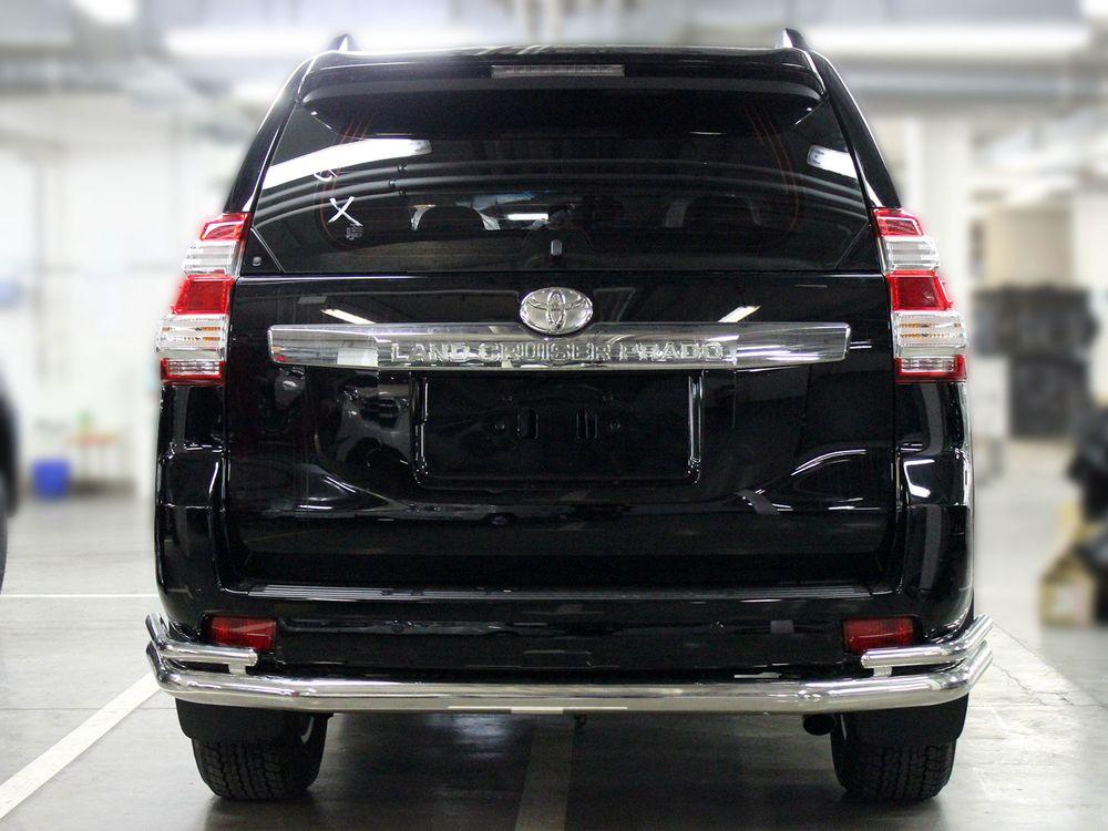 Защита заднего бампера "волна" d-76+43 для Toyota Land Cruiser 150 Prado 2013, Технотек LCPR13_3.3
