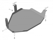 Защита стальная Мотодор (Топливный бак), 2 мм, Сталь для Hyundai Santa Fé IV 2018- арт. 00942