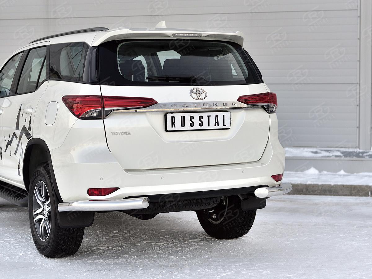 TOYOTA FORTUNER 2020- Защита заднего бампера уголки d76 секции TFRZ-003542