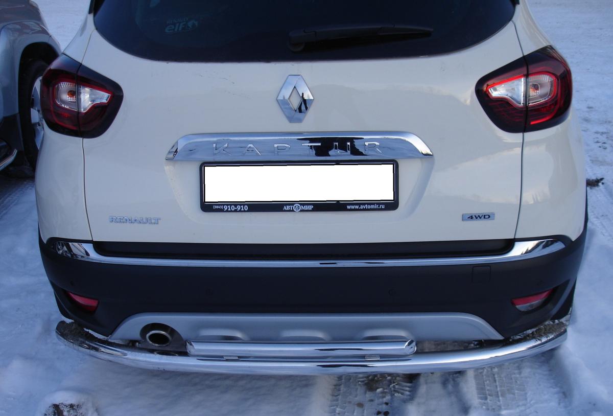 Защита заднего бампера  для автомобиля RENAULT Kaptur 2017, Россия RK.17.16