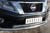 Защита переднего бампера d76/75х42 для Nissan Pathfinder 2014, Slitkoff NPZ-002019