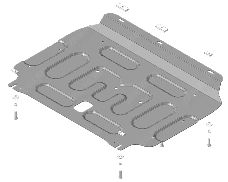 Защита стальная Мотодор (Двигатель, Коробка переключения передач), 2 мм, сталь для Honda Fit  2014-2020 арт. 70801