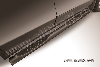 Защита порогов d76 с проступями черная Opel Mokka (2012-2016) , Slitkoff, арт. OPMOK13-006B