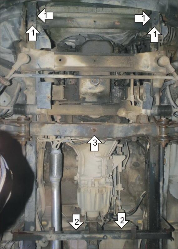 Защиты Грузовые Motodor (Двигатель, Радиатор, Коробка переключения передач), 2 мм, Сталь для Iveco Daily 2012-2014 арт. 26904