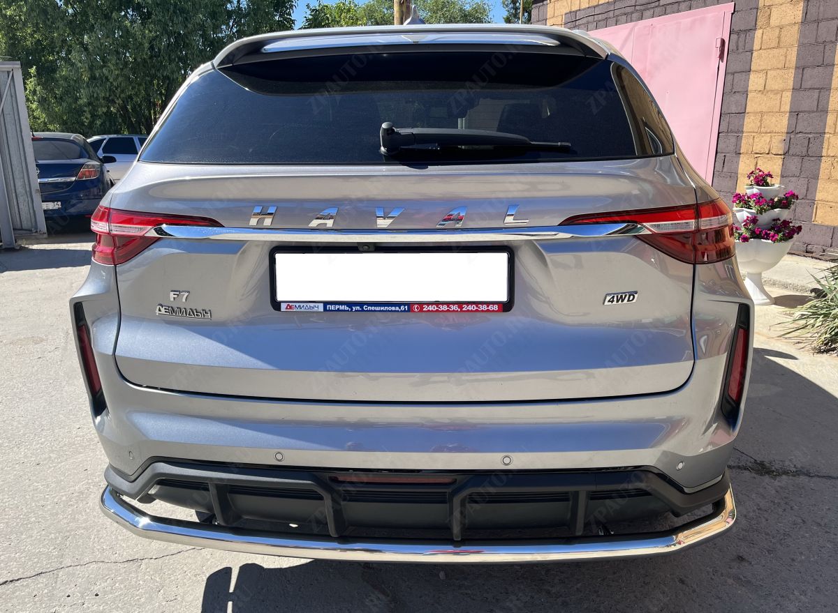 Защита заднего бампера угловая большая для автомобиля HAVAL F7 2022 Рестрайлинг арт. GWF7.22.21