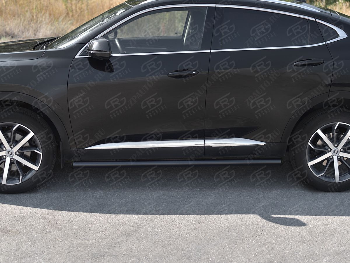 HAVAL F7X 1.5 4WD 2019-2022 Пороги труба d57 (вариант 3) black HF7XT-0038393CH