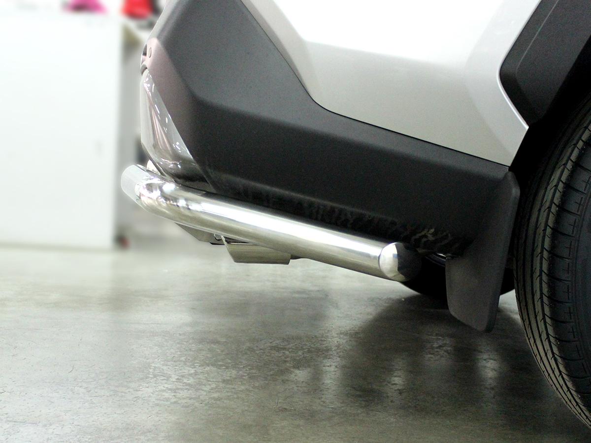 Защита заднего бампера "уголки" d-60 для автомобиля Toyota RAV4 2019 арт. TRN19_3.2, Технотек