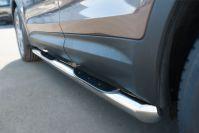 Пороги труба d76 с накладками вариант 1 для Hyundai Santa Fe Grand 2013, Slitkoff HSFT-0020091