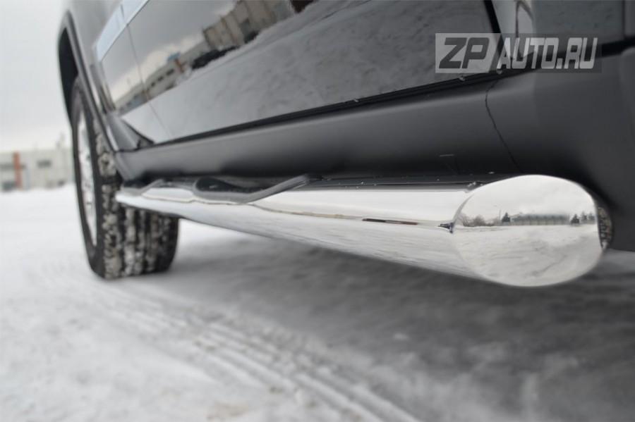 Пороги труба d76 с накладками вариант 1 для Jeep Grand Cherokee 2012, Slitkoff JGT-0011961