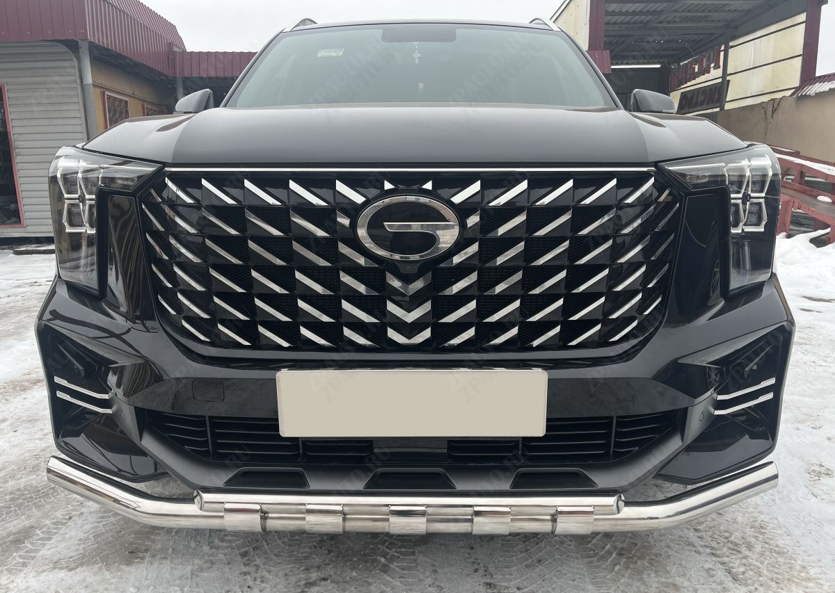 Защита переднего бампера двойная с перемычками для автомобиля GAC GS8 2023 арт. GAC.GS8.23.75