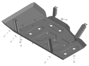 Защита стальная Мотодор (Топливный бак), 2 мм,  для Москвич 3  2022- арт. 77602
