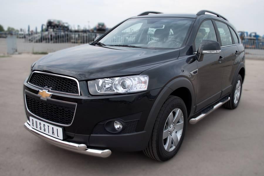 Защита переднего бампера d76/57 для Chevrolet Captiva 2012, Slitkoff CHCZ-000825