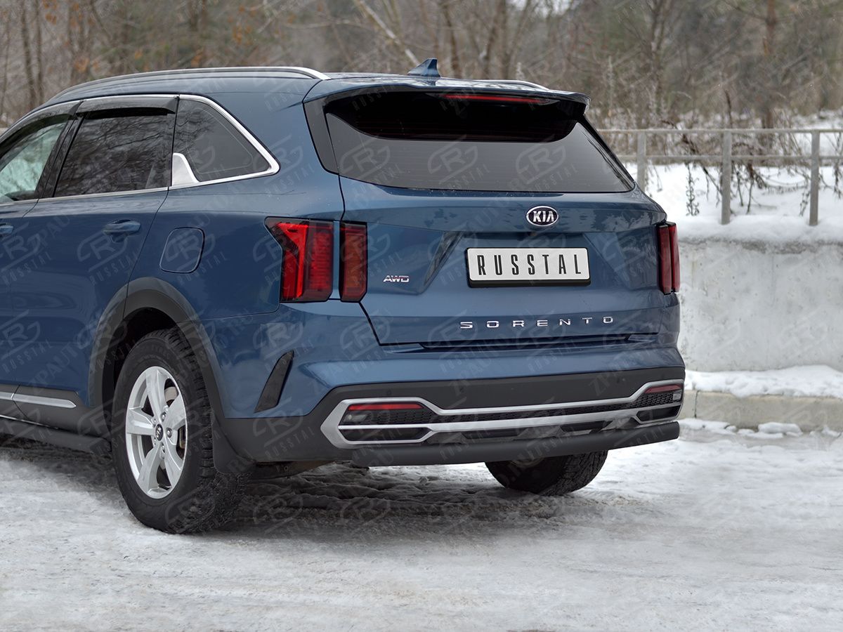 KIA SORENTO 2020- Защита заднего бампера d57 дуга black KSORZ-004021CH