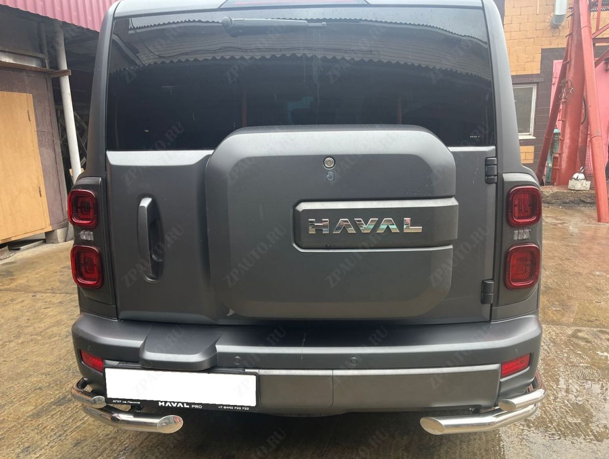 Защита заднего бампера  угловая двойная для автомобиля Haval H9 2024- арт. HVH9.24.20