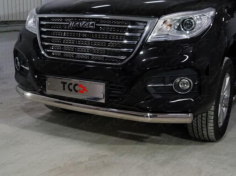 Защита передняя нижняя (овальная) 75х42 мм для автомобиля Haval H9 2017- TCC Тюнинг арт. HAVH917-11