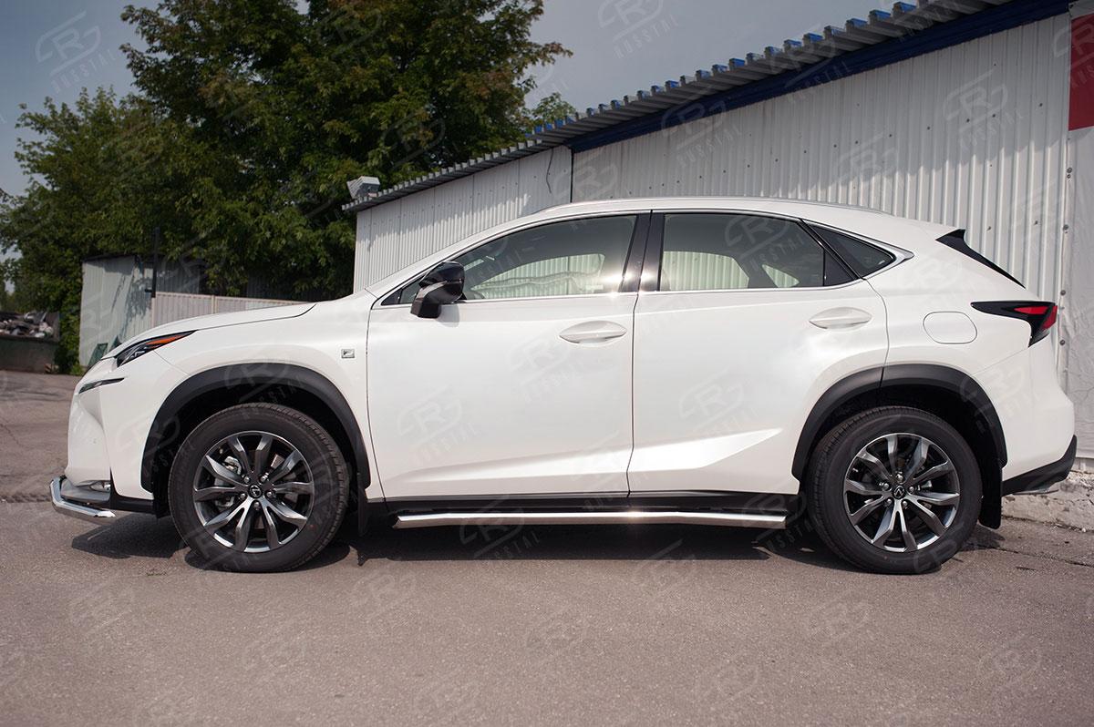 Пороги труба d57 вариант 1 Lexus NX 2014, Slitkoff LNXT-002582