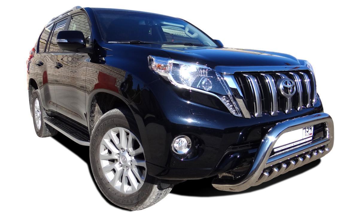 Защита переднего бампера скоба низкая + акула d76/60/42 для Toyota Land Cruiser Prado 150 2014, TLCP150.14.76, Россия