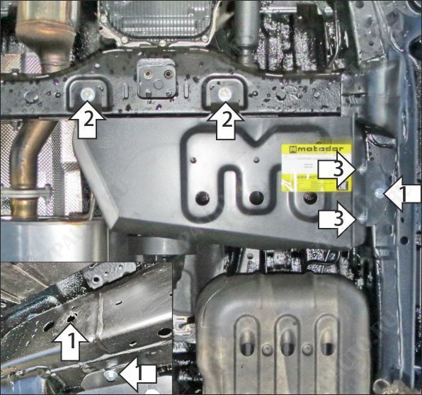Защита стальная Мотодор (Раздаточная коробка), 2 мм,  для TANK 500  2021- арт. 73107