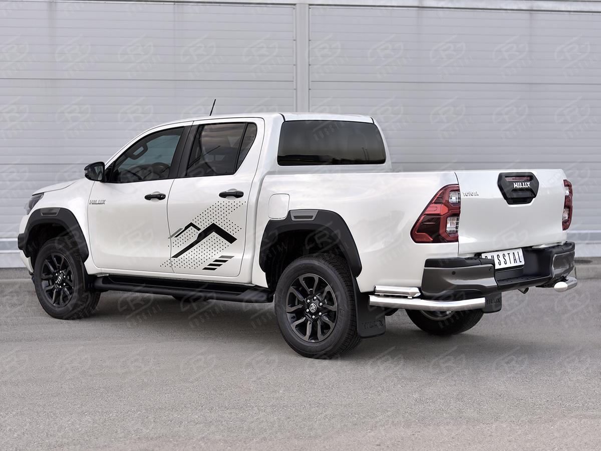 TOYOTA HILUX 2020- Защита заднего бампера уголки d76 секции-d57 прямая THZ-003504