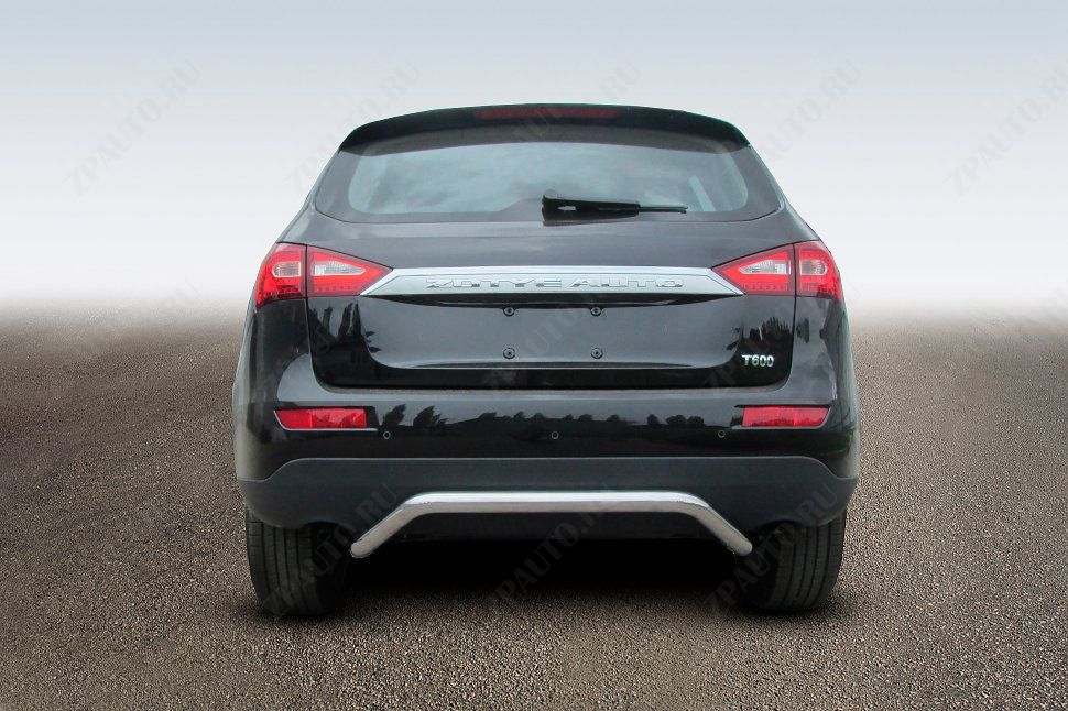 Защита заднего бампера d57 скоба Zotye T600 (2013-2023) Black Edition, Slitkoff, арт. ZOT-007BE