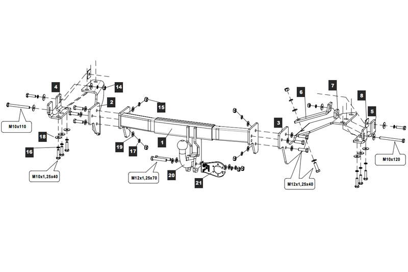 Фаркоп тсу Baltex на Mitsubishi Outlander 2012 12-, 14.2746.12