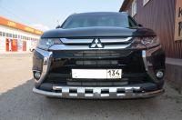 Защита переднего бампера двойная с перемычками для автомобиля MITSUBISHI Outlander  2015, Россия MSO.15.75