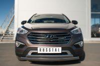 Защита переднего бампера d74х42/75х42 для Hyundai Santa Fe Grand 2013, Slitkoff HSFZ-002006