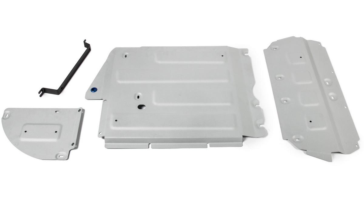 Защита радиатора и КПП Rival для BMW 3 серия VII 4WD 2018-н.в., штампованная, алюминий 3 мм, с крепежом, 3 части, K333.0536.1