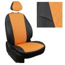 Чехлы для  Chevrolet Niva с 02-13г, Ромб, (Черный + Оранжевый), Autopilot арт. she-ni-n02-cho-r