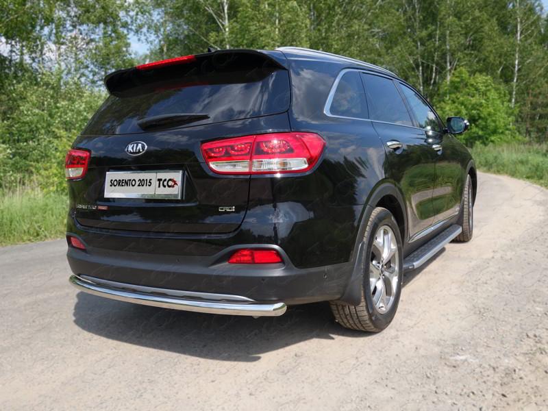 Защита задняя (длинная) 60,3 мм для Sorento Prime III 2015 (Киа Соренто Прайм 3 2015-), ТСС KIASOR15-17, TCC Тюнинг