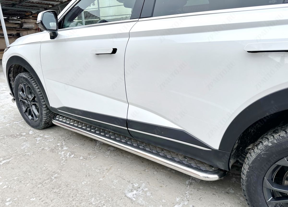 Пороги с накладным листом для автомобиля Haval HAVAL F7 2024 арт. GWF7.24.41