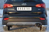 Защита заднего бампера уголки d63 для Hyundai Santa Fe 2012, Руссталь HSFZ-001228