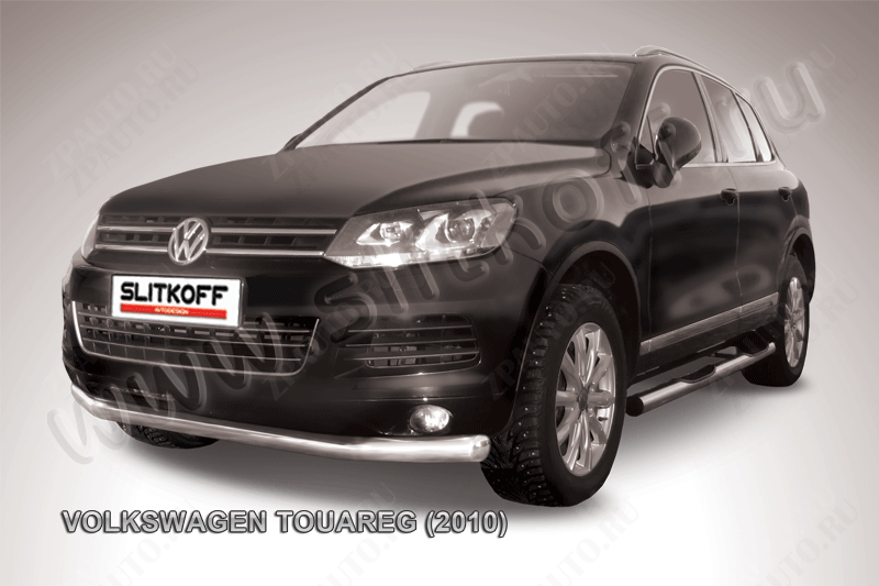 Защита переднего бампера d76 Volkswagen Touareg (2010-2014) , Slitkoff, арт. VWTR-003