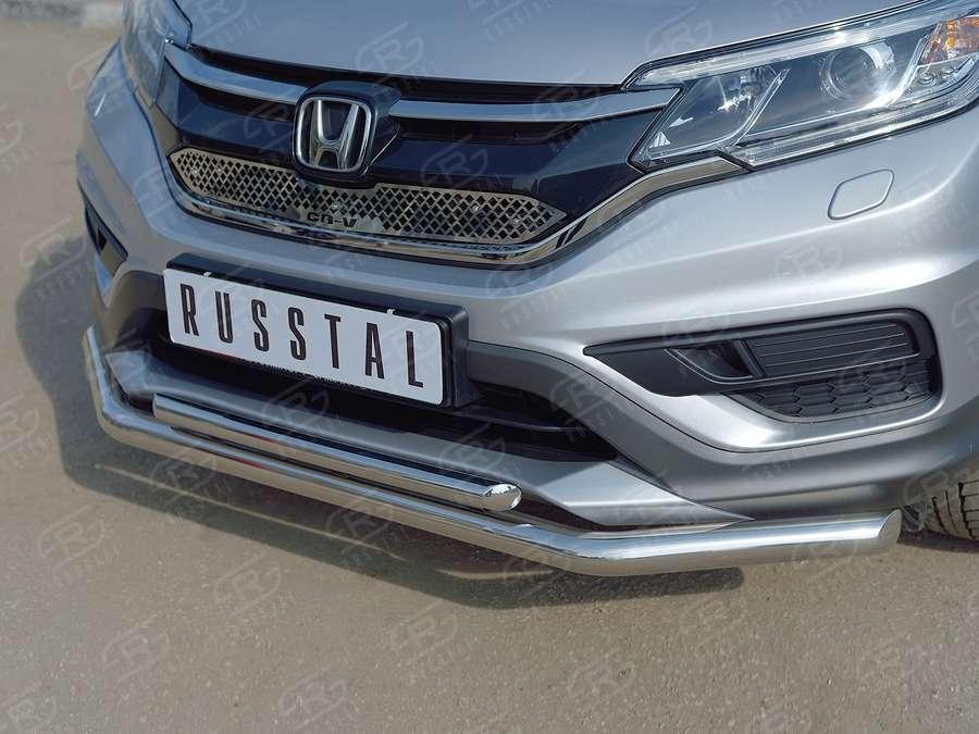 Защита переднего бампера d57/42 Honda CR-V 2015 2.0, Slitkoff HCRZ-002220