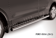 Защита порогов d76 труба Ford Kuga (2012-2016) Black Edition, Slitkoff, арт. FKG13-006BE