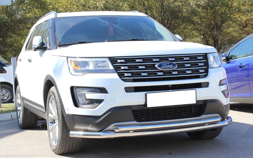 Дуга передняя низкая d60+53 радиусная двойная Ford Explorer 2015, Технотек FE2015_1.1